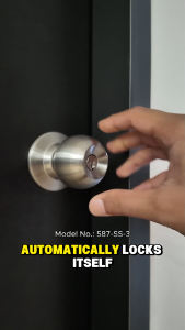NELON Cylindrical Door Lock 587-3 (Auto Function / Round Door Knob / Auto Lock Door Lock)