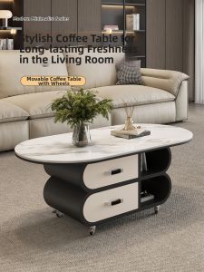 YIYOU | Mobile Italian Luxury Living Room Oval Marble Side Table