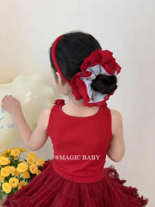 Retro Red Lace Trim Hair Ties Girls Fashionable Hair Accessories Hair Bands Magic Baby Sweet Style China Made