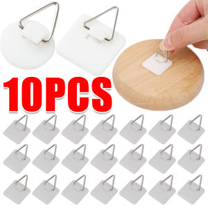10pcs Invisible Sticky Plate Hanger / No-drill Photo Frame Storage Hangers / Vertical Plate Holders Pictures Wall Hooks