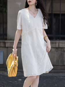 DAIXIANGFEIZI | Elegant Weight-Loss Dress For Summer Plus-Size Petite Women Short-Sleeved Midi Dress