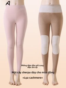 MiiOW | Quần dài lót lông cừu lụa nữ 2025 Mẫu mới Quần dài ấm áp mùa thu đông quần dài lót lót lông cừu lụa lót lông cừu