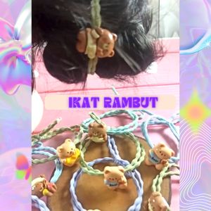 Ikat Rambut Choco Bear Cinamoroll - Ikat Rambut Wanita - Ikat Rambut Anak Lucu - Scrunchie Rambut
