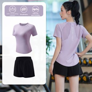 BAISILING | Breathable Lightweight Short Sleeve Loose Drying Exercise Set
