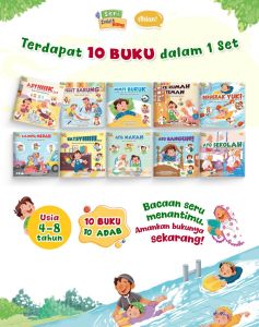Buku Cerita Adab Sehari-Hari Untuk Anak Muslim | Adab for Kids | Seri Zaid dan Hana | 1 Set 10 Buku | by Ahlan