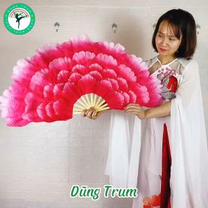 Quạt Múa Mẫu Đơn 5 Tầng Nan Tre Múa Biểu Diễn Siêu Đẹp
