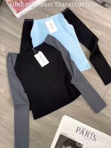 Áo Thun Trễ Vai Tay Dài Phối Màu - Tharo Clothing [AO00151]