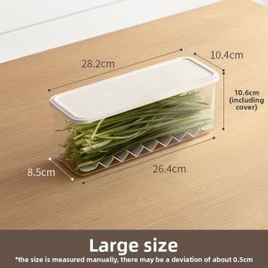 LANJIAOLUO | Food-Grade Kitchen Storage Box for Refrigerator Freshness Preservation and Water Drainage