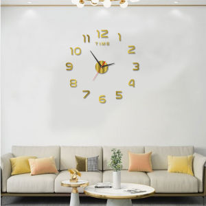 Punch-Free Wall Clock Modern Simple Living Room Night Light Silent Digital 3D Creative Stick Wall Clock Acrylic Material
