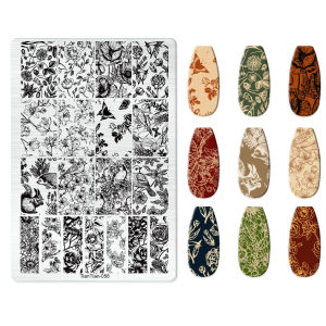 Lace Stockings Flower Bird Trees Nail Art Stamping Plates Animal thicken Template Plate Mold Printing Plates Nail Art Stencil