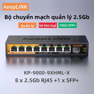 Bộ Chuyển Mạch Ethernet Được Quản Lý 8 Cổng 2.5Gb RJ45 KeepLiNK Với 1-10Gb SFP+ Uplink LACP Hỗ Trợ Mạng Song Công Hoàn Toàn Song Công Hỗ Trợ VLAN