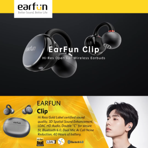 EarFun Clip - Open Ear Stylish Earbuds with Bt 6.0 LDAC and 3D Spatial sound