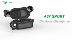 TNW A37-Sport Dual Wireless Lavalier Microphone Magnetic Mini Mic Noise Reduction With Charging Case