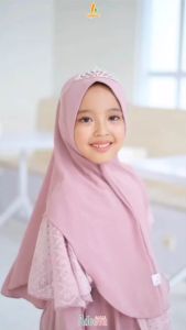 Raisa Kids Dress Set Hijab & Gamis Plus Khimar Anak Usia 8-10 Tahun