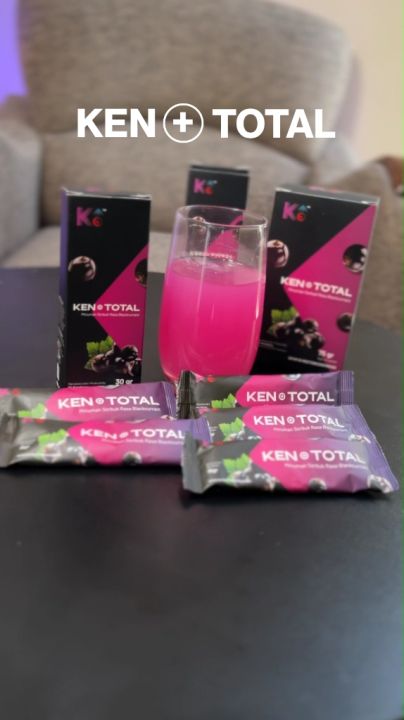 Kent + Total - Kenplus Total Minuman Pria Pria Rasa Blackcurrant & Panax Gingseng BPOM