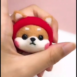 [HCM]Bộ len chọc có hướng dẫn Shiba Đen Tiệc Bể Bơi needle felting Black Shiba
