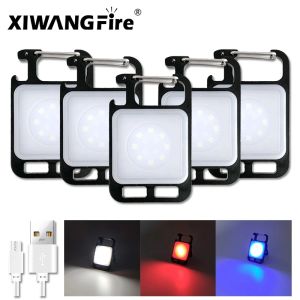 XIWANGFIRE Multifunctional Mini Glare COB Keychain Light USB Charging Emergency Lamps Strong Light Repair Work Outdoor Camping Light