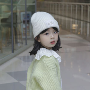 Childrens Knitted Woolen Hat Winter Warm Windproof Girls Fashionable Autumn New Style Cap Baby Knit Hat Foldable Adjustable