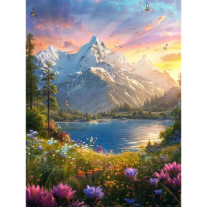 Jigsaw Puzzle for Adults 500/1000/1200/2000PCS Spring Floral Mountain Artwork Mindful Game Stress Relief Decor Gift