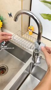 khay kẹp vòi kệ đa năng Khay rổ gắn vòi nước bồn rửa chén giá thép sơn tĩnh điện không rỉ treo vòi lavabo nhà tắm chậu rửa bát toile RS