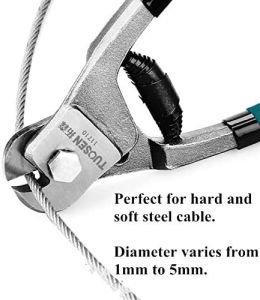 8 Inch Steel Wire Rope Cutter Heavy Duty Inner Outer Bicycle Brake Shift Cable Cutting Pliers Multi function Pincers Tool for Soft Hard Cable DeckingRailingDIY ProjectsClothes lineWinches