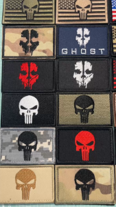 [Hỏa Tốc TPHCM] Patch_Velcro dán in Đầu Lâu Punisher thêu tinh xảocó mặt gai dán lên quần áo balo