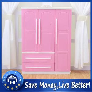 【Local delivery】 23cm Doll Dreamy European Style Wardrobe Closet Dress Up Doll Large Storage Cabinet Play House Toy Pink Hanger Doll-Wardrobe