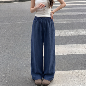 AIYITI | Linen Tencel Wide Leg Pants Loose Casual Trousers