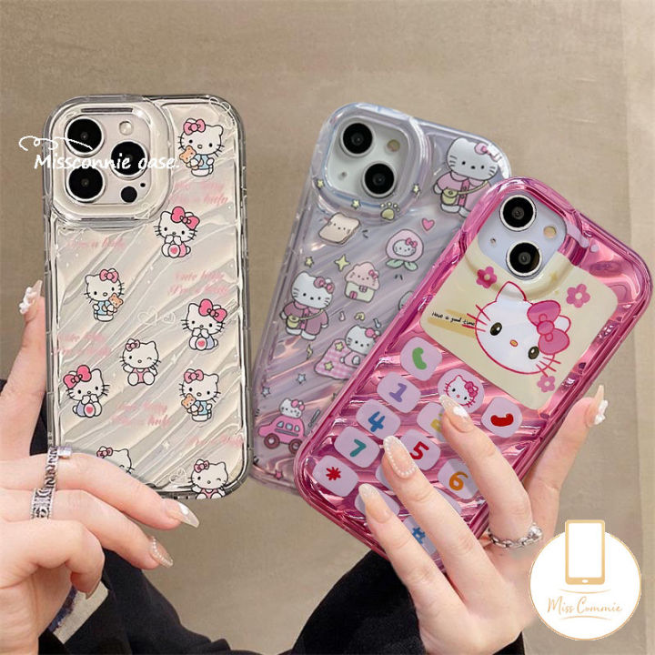 MissConnie Retro Cute Hello Kitty Phone Button Case Compatible for ...