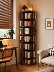 SAMEDREAM | Rotating Adjustable Wall Corner Bookshelf