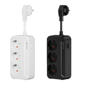 EU Plug 2500W AC Outlet Power Strip Multitap Extension Cord Electrical Socket With Charging Home Office Network Filter Adapter