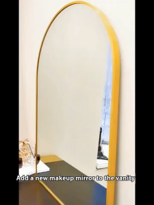 Arch Bathroom Mirror Shatterproof Glass Mirror Hanging Wall Mirror Makeup Mirror