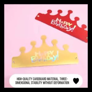 Folding Birthday Hat Handmade Party Happy Birthday Crown Cake Hat Party Decoration Birthday Hat Crown