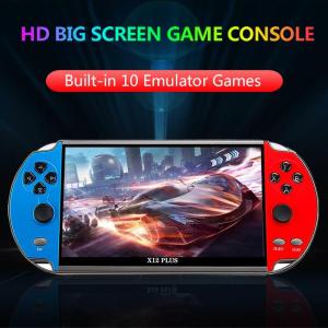 X7/X12 Plus Handheld Game Console 4.3/5.1/7.1 Inch HD Screen Built-in10000+ Games Portable Audio Video Player Classic Play Game