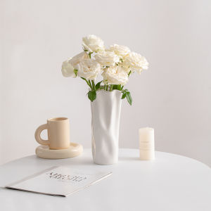 Bình Hoa Gốm Trắng Scandinavia Đơn Giản Sáng Tạo Trang Trí Hoa Khô Tươi Trang Trí Bàn Ăn Phòng Khách Bình Hoa Trang Trí