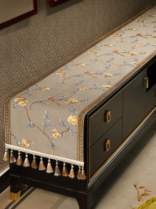 New Chinese Style TV Cabinet Cover Cloth Living Room Entrance Hall Shoe Cabinet Dustproof Cloth Tea Table Decorative Pad Long Tablecloth