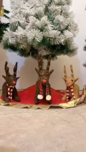 Christmas deer elk Christmas ornaments hand-woven natural rattan crafts Christmas tree decoration home decoration