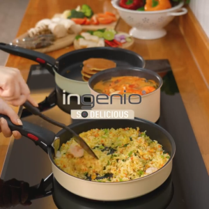 Tefal Ingenio So Delicious Cookware Set 5pc Beige & Green | L825S524 L826S524 (Kitchenware Cookware Pan Periuk 锅 平底锅)