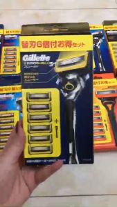 Bộ Dao Cạo Râu Gillette 6 Lưỡi + 1 Cán Dao Nội Địa Nhật