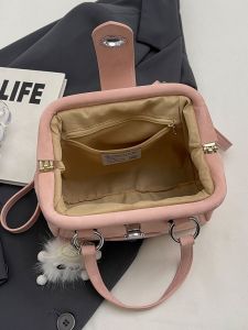 Soft Fabric Crossbody Bag with Zipper Pocket Small Unique Design Handbag Casual Style Womens Bag Pure Color PU Leather