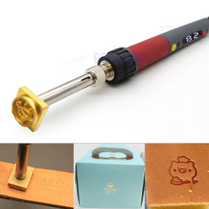 เครื่องประทับลายทองมือถือ อุปกรณ์อิเล็กทรอนิกส์แบบแสดงผลด้วยตัวเลข เครื่องประทับลายโลหะผสมทองแดง ปิดผนังหนัง เครื่องประทับลายโลโก้