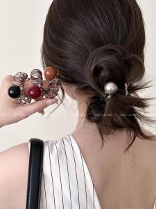 ริบบิ้นโทรศัพท์สายลวดกลมทรงเรโทรทนทานต่อการยืดหยุ่นสูงสำหรับผูกผมหางม้า รุ่นใหม่สุดไฮเอนด์