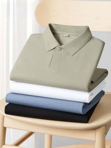 HENGYUANXIANG | Áo thun polo cổ bẻ thoáng khí mùa hè cho nam 7A kháng khuẩn tay ngắn thường ngày thời trang công sở chất liệu cotton pha polyester