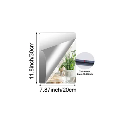 4pcs Acrylic Decorative Mirror Sheets Flexible Non Glass Mirror Tiles Self Adhesive Stickers for Home Living Room Decoration