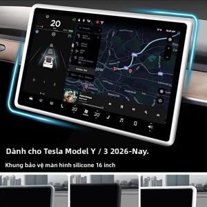 Vỏ Bọc Cạnh Khung Màn Hình Bằng Silicon Cho Tesla Model 3/Y 16 Inch Bộ Bảo Vệ Điều Hướng Màn Hình Điều Khiển Trung Tâm Juniper/YL Design