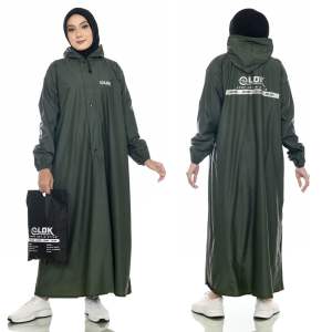 JAS HUJAN WANITA MODEL GAMIS DEWASA TEBAL LENTUR TERBAIK BY ELOK ANTI REMBES