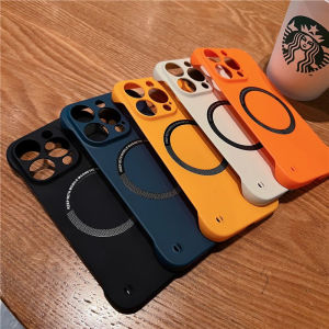 NORVIK Luxury Magsafe Wireless Charging Case Borderless Ultra Thin TPU Hard Cover for OPPO Reno 10 8 7 6 5 Find X5 X3 Pro 4G 5G Candy Solid Colors Phone Case I38-1