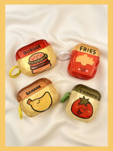 Fun Cartoon Burger French Fries Airpods4 Protective Case Wireless Bluetooth  pro Earphone Shell Second Generation Third Generation Aipods2 Airpodpro Fourth Generation 5