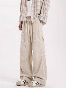 HetingHOME | Hetinghome Casual Loose Straight Leg Pants American High Street Style Couples Loose Fit Long Trousers Youth Fashion Trend