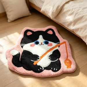 Thảm Tắm Sang Trọng Hình Chú Chó Corgi Nháy Mắt VIKAMA Thảm Tắm Hình Chú Chó Hoạt Hình Chống Trượt Cho Phòng Ngủ Phòng Tắm Trang Trí Sàn Nhà Trong Nhà